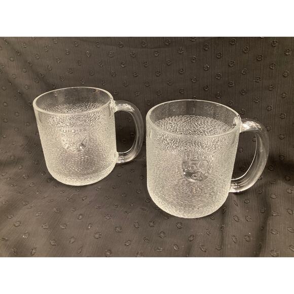 Iittala Krouvi 50 cl Oiva Troika Finland Beer Mug Textured Glass Set of 2 *Read* - Picture 2 of 10